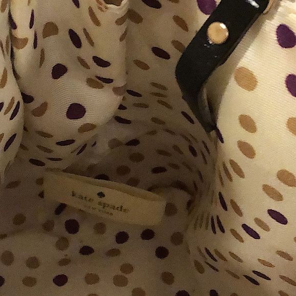 KATE SPADE Wellesley Street Black & Ivory Leather Dome Shaped Top Handle Bag - Picture 13 of 16